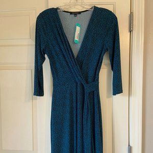 Hailey 23 Teal Green Polka Dot Meesha Faux Wrap Knit Dress StitchFix NWT Sz S